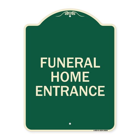 SIGNMISSION Entrance Funeral Home Entrance Heavy-Gauge Aluminum Architectural Sign, 24" H, G-1824-24094 A-DES-G-1824-24094